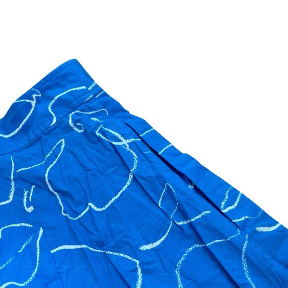 Madewell Skirt Womens 8 Blue Floral Signature Poplin‎ Maxi Linear Bloom Pockets - Picture 7 of 13